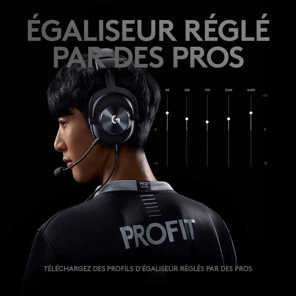 Logitech G PRO X Casque filaire gamer Over-Ear avec Micro BLUE VO!CE, DTS Headphone:X 2.0, Transducteurs PRO-G 50mm, Son Surround 7.1 pour Gaming Esport, PC/PS/Xbox/Nintendo Switch – Noir