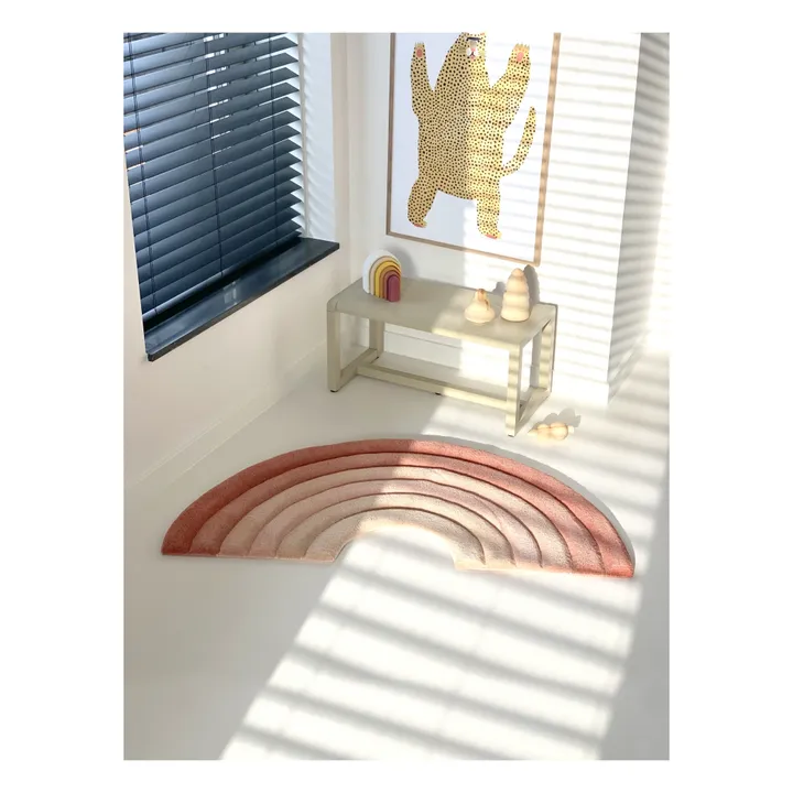 Maison Deux Tapis Rainbow en laine | Rose