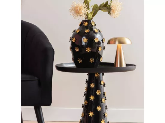 Vase en métal Golden Flowers
