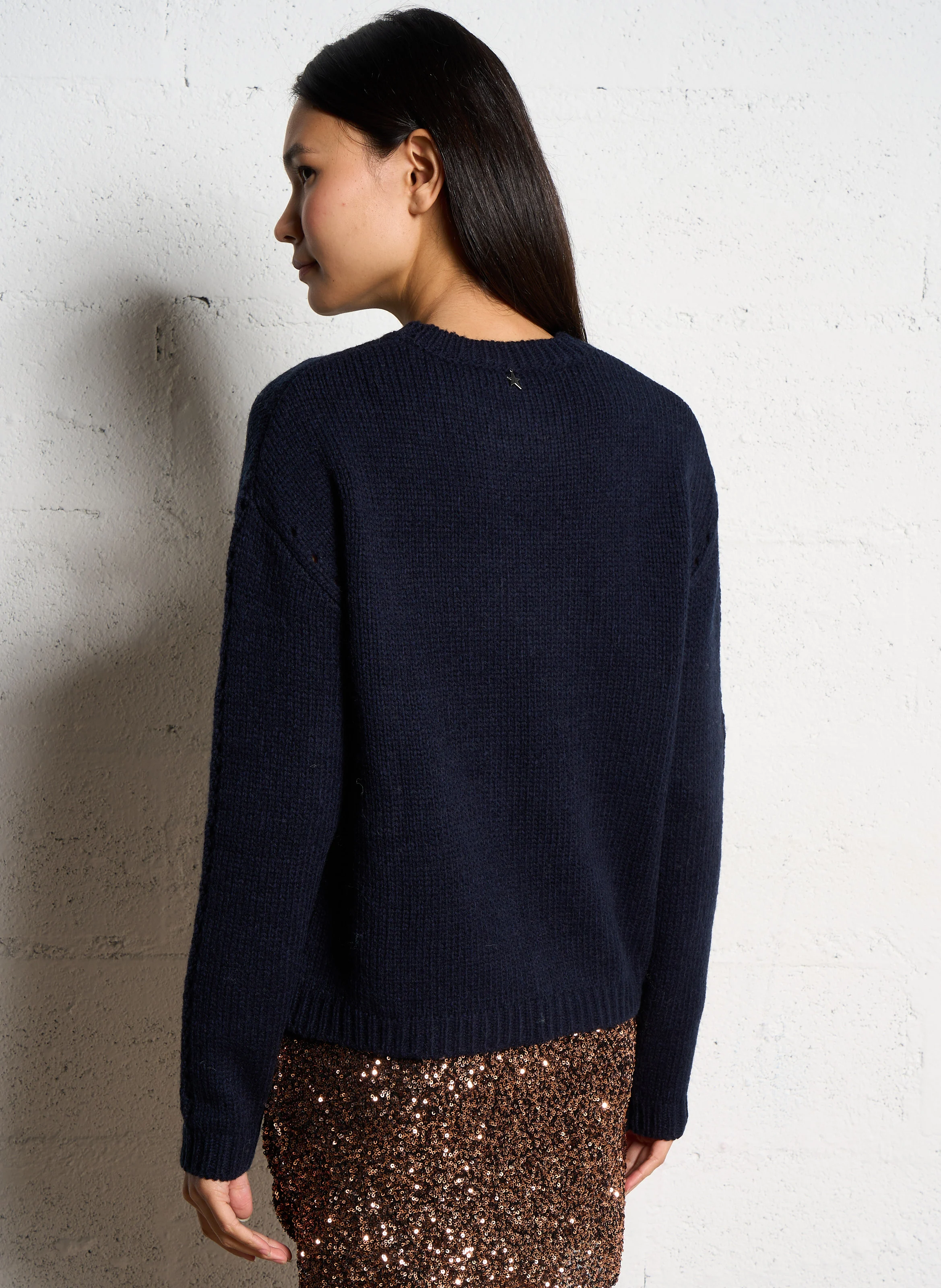 MASPER - Pull en maille fantaisie| Bleu