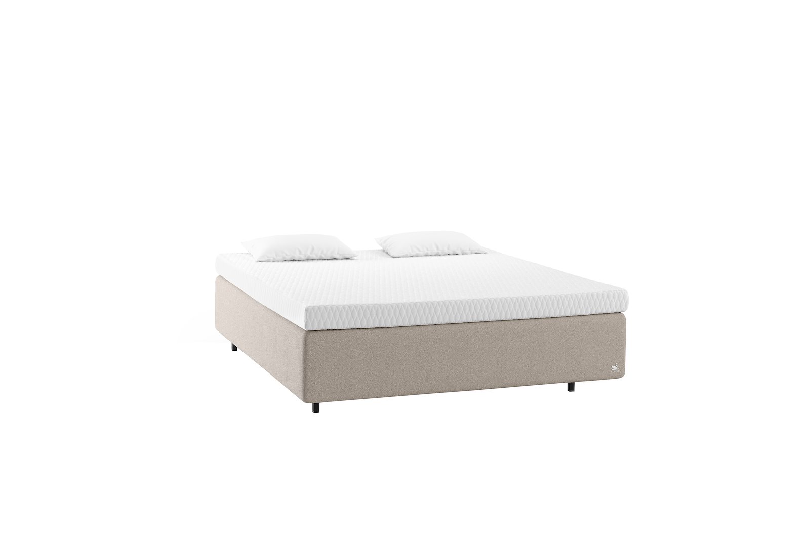 Zoe kontinentalseng Tekstil Dream Grey, Integrert overmadrass og Floating Legs