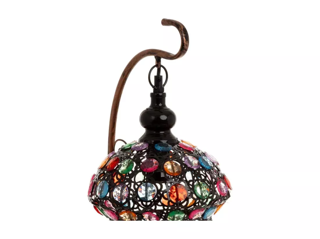 Lampe en métal avec perles en cristal acrylique colorées
