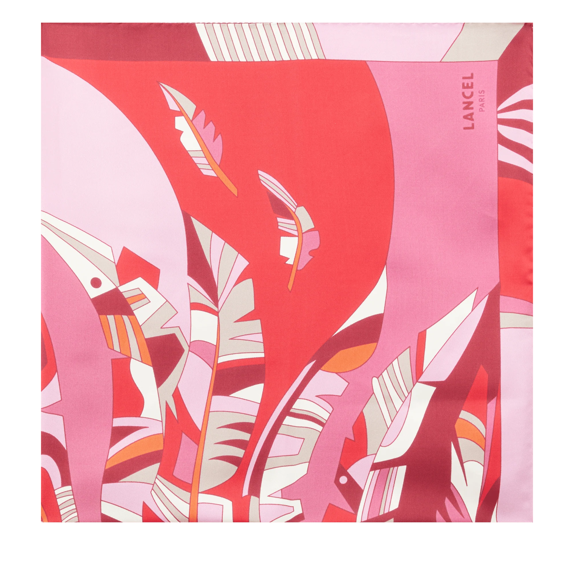 Carré 90 Motif Arabesque-Multico Cerise
