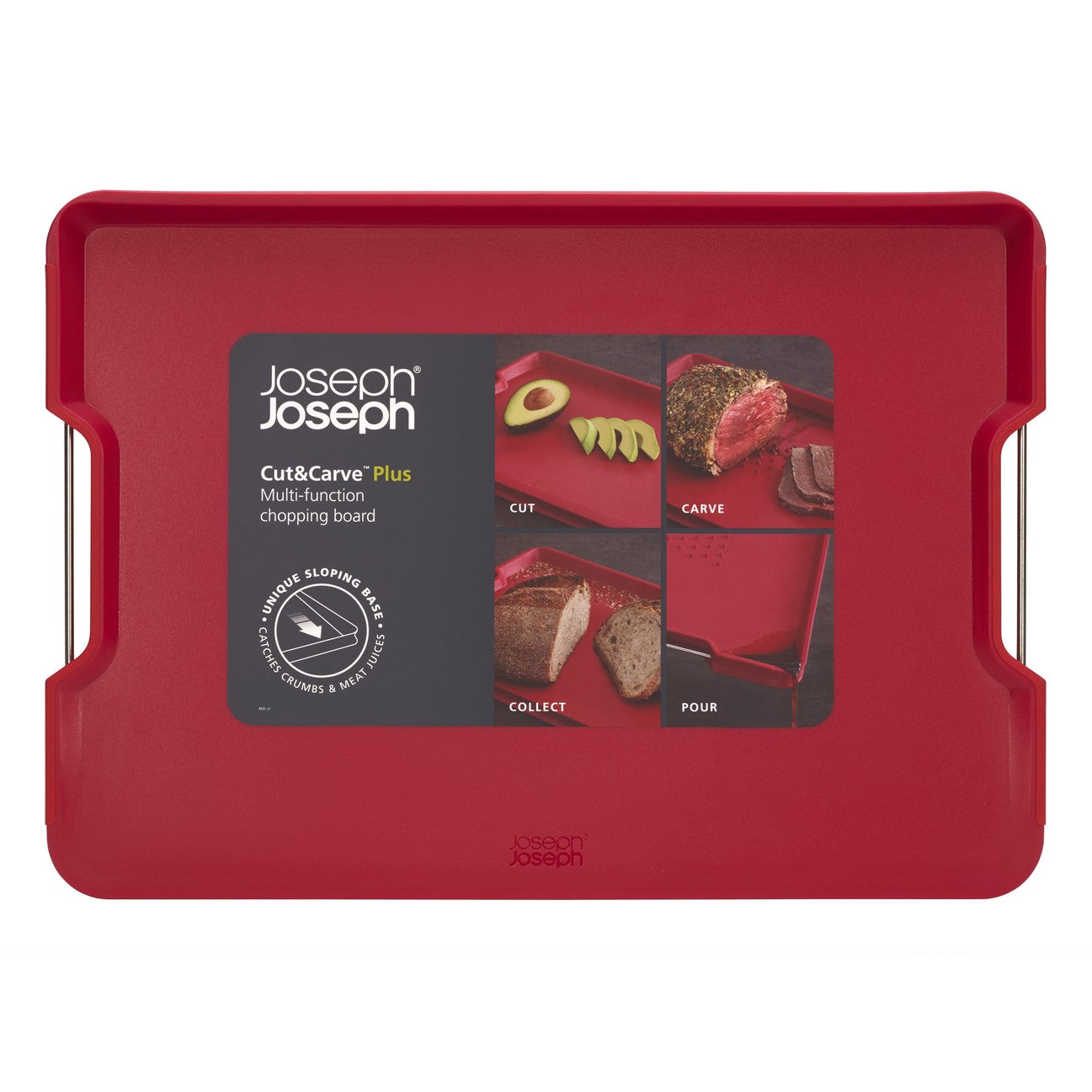 Joseph Joseph Cut & Carve Snijplank - Rood - L