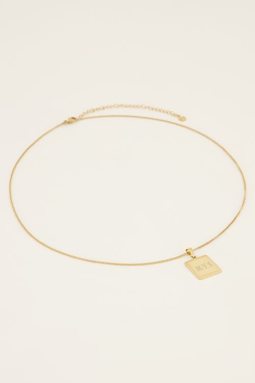 Atelier lange ketting met vierkante bedel