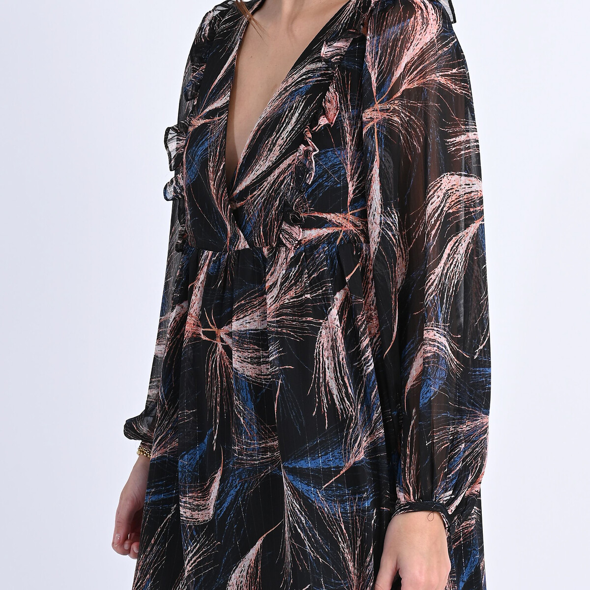 MOLLY BRACKEN<br>Vestido estampado com decote em V