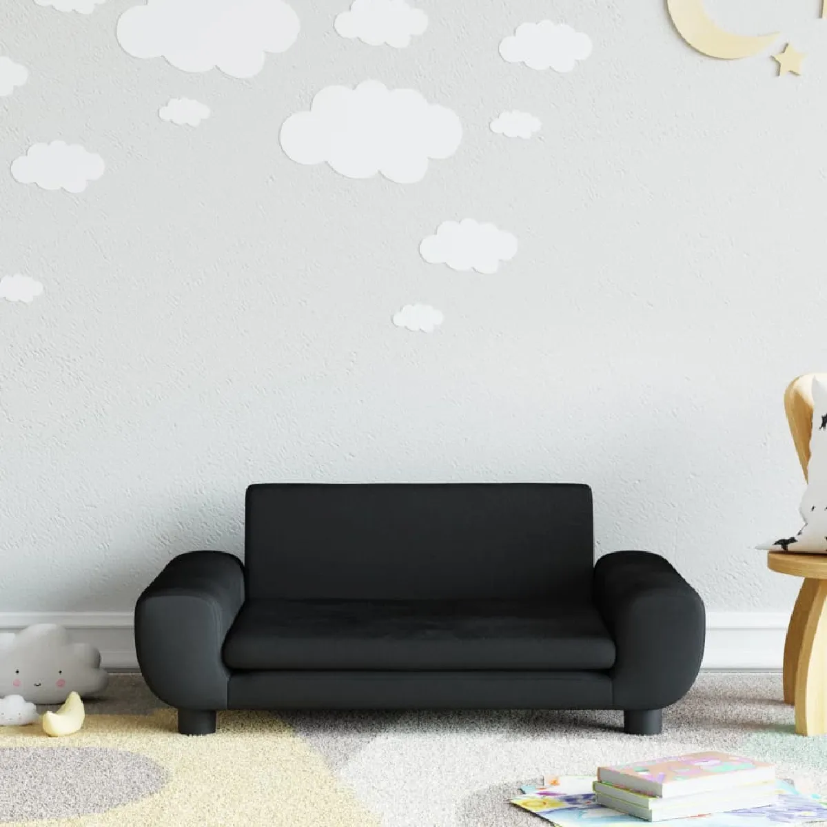 vidaXL Canapé enfant Noir 70x45x33 cm