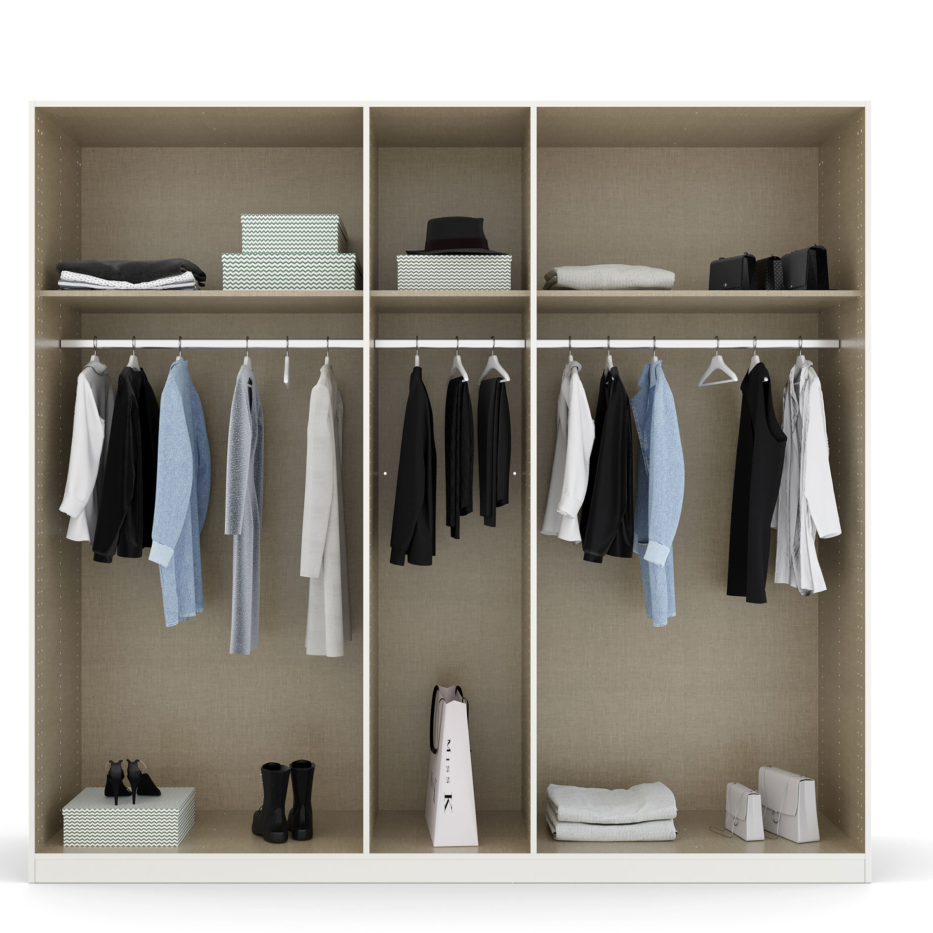 Drehtürenschrank - grau - Artisan Eiche - 226 cm