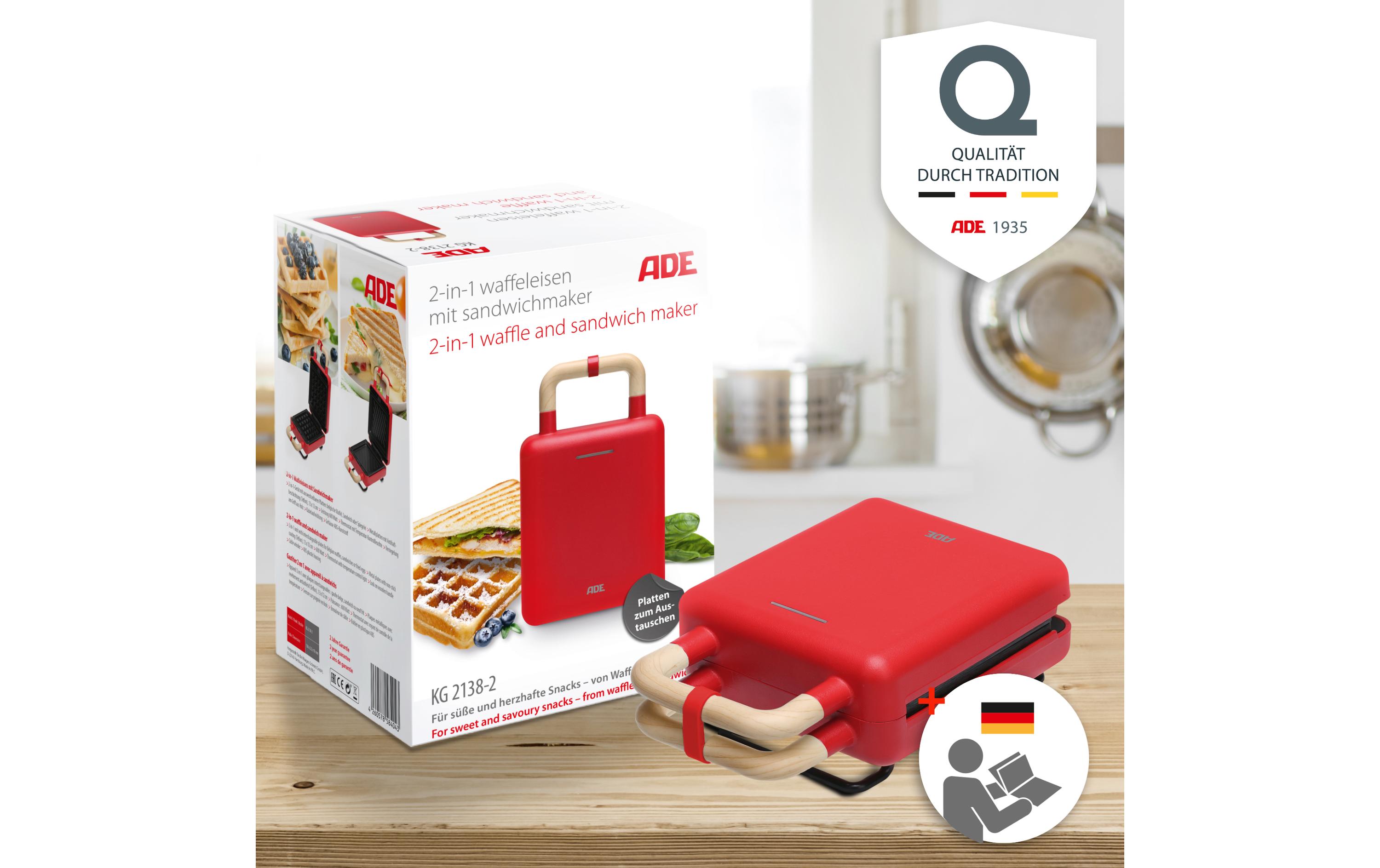 Waffeleisen RotWaffeleisen mit Sandwichmaker