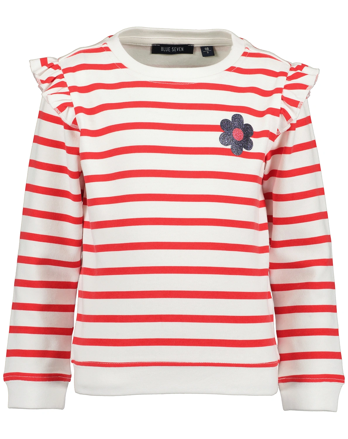 Sweatshirt SMALL FLOWER in rot/weiß gestreift