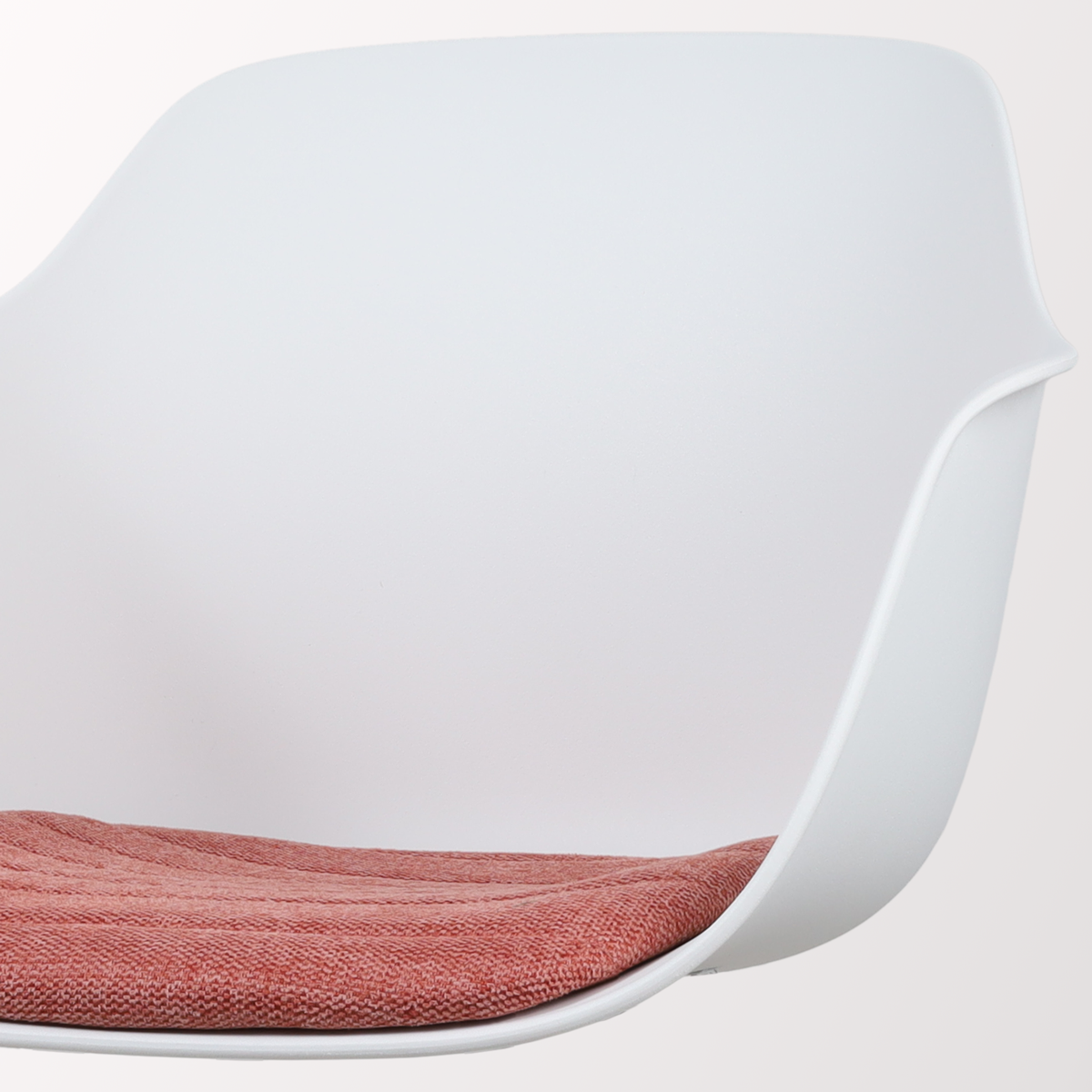 Nout-Liz bureaustoel wit met terracotta rood zitkussen