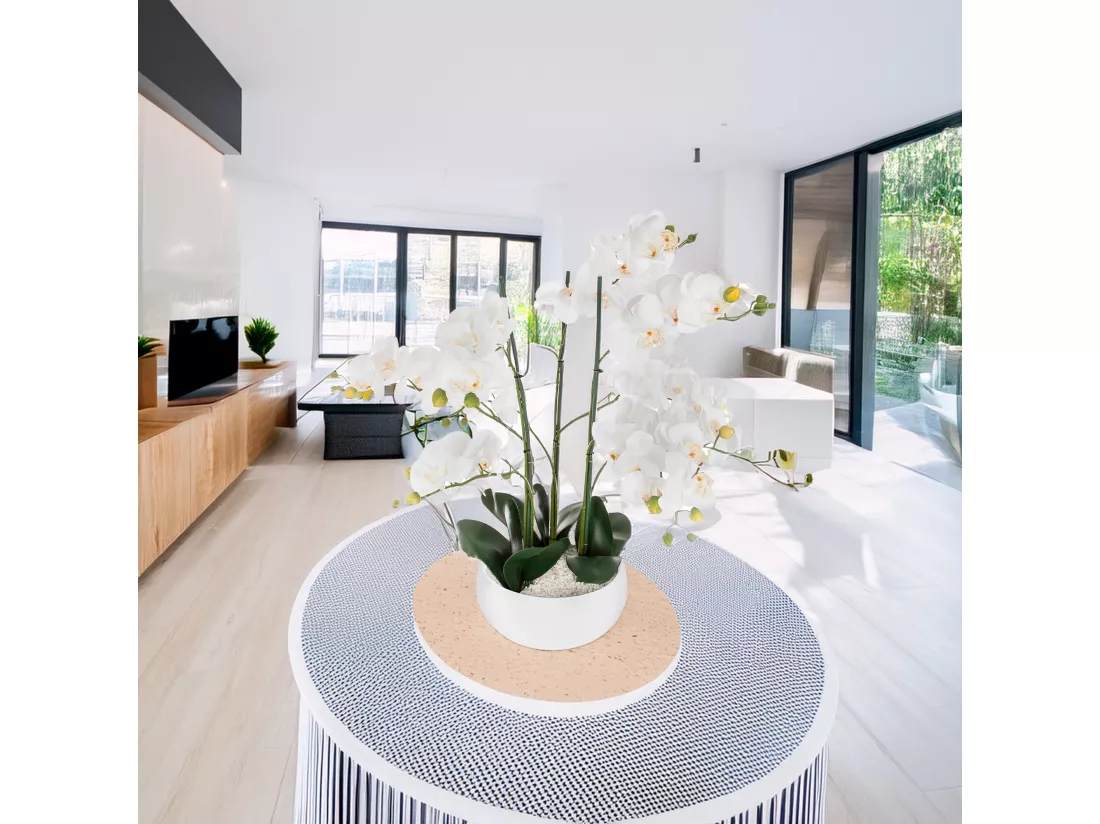 WELL HOME - Pot à orchidées en céramique blanche H65