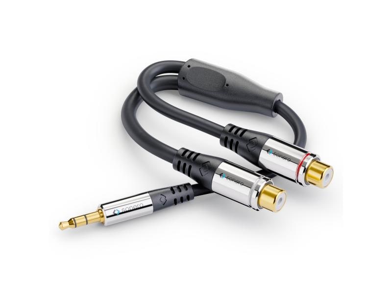 sonero Audio-Kabel 3.5 mm Klinke - Cinch 0.25 m sonero 3,5mm auf 2x Cinch Audio Adapter Kabel 0,25m