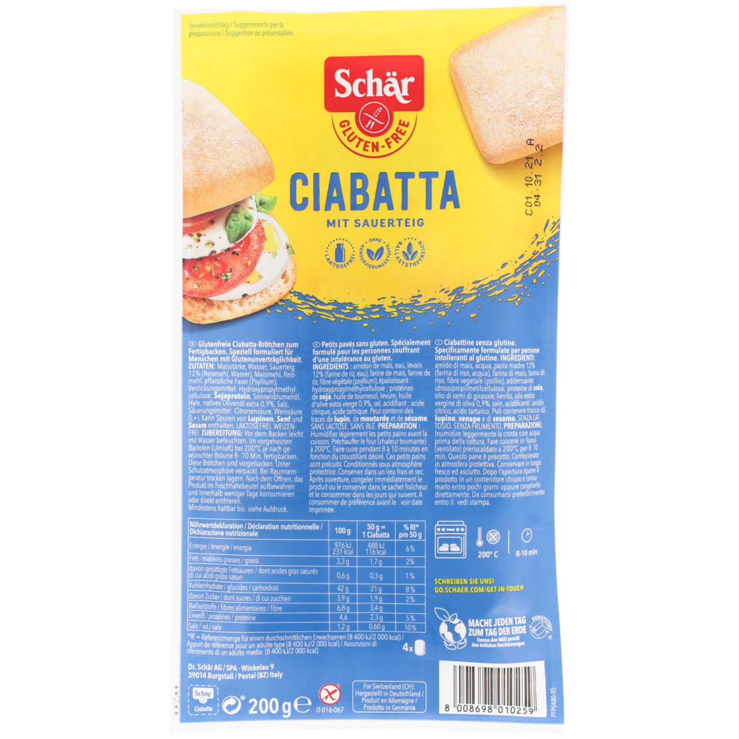 Schär Frischback Ciabatta glutenfrei