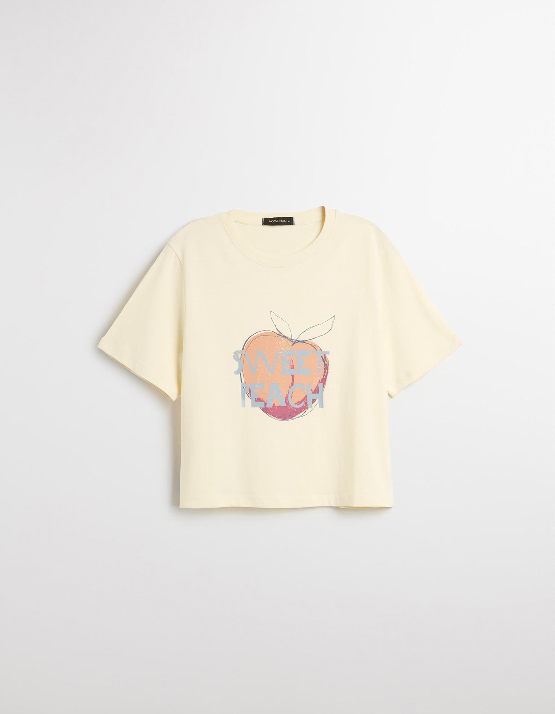T-shirt Print, Mulher, Amarelo Claro