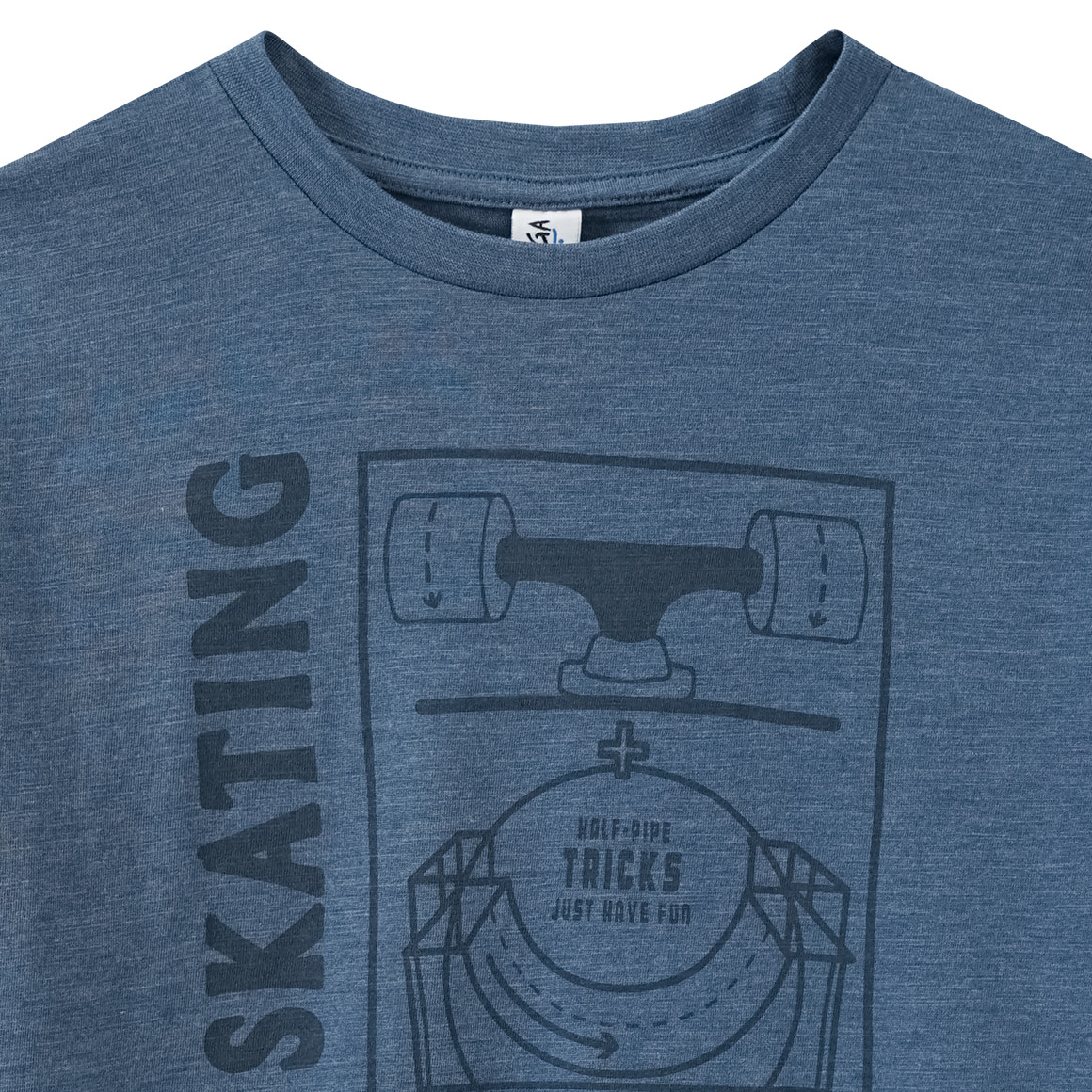 Yigga Jungen T-Shirt mit Skating-Print blau
