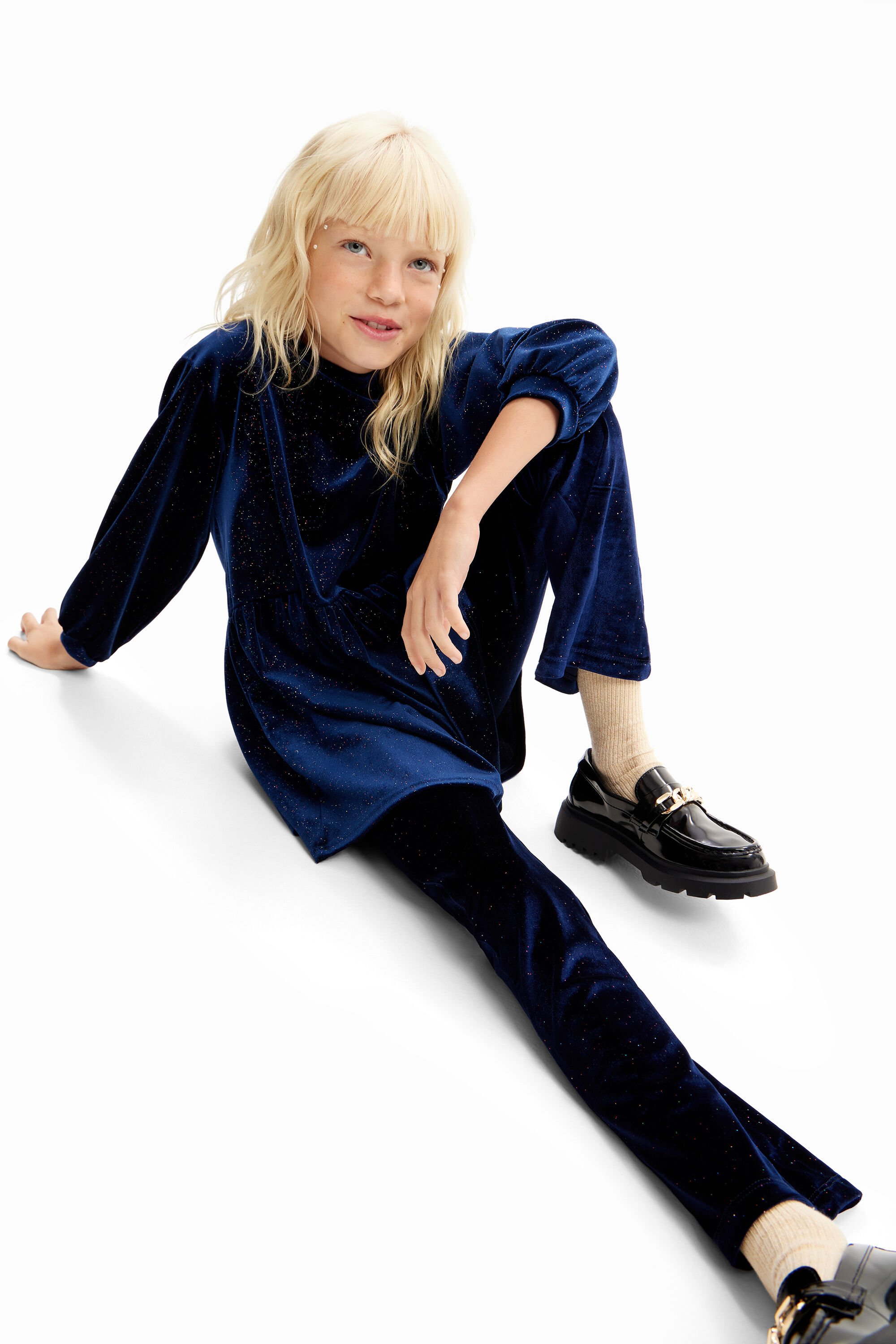 leggings flare de veludo brilhante