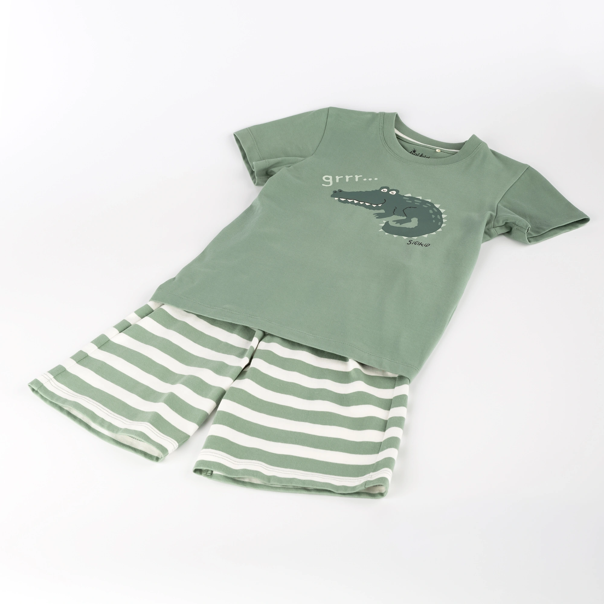 Schlafanzug M - CROCODILE kurz in grün