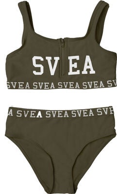 Svea Sportig Bikini Med Glidelås, Army Green