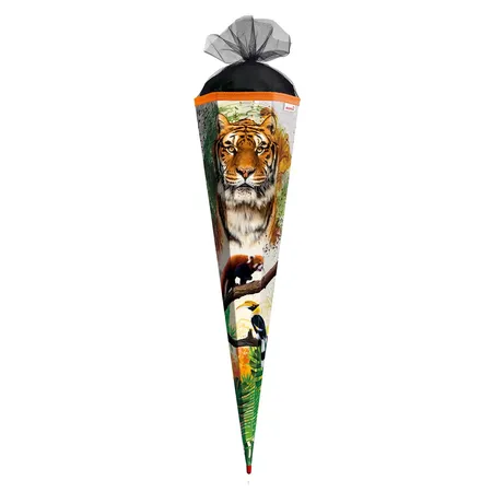 Roth Schultüte Tiger mit Tüllverschluss, 85 cm, eckig
