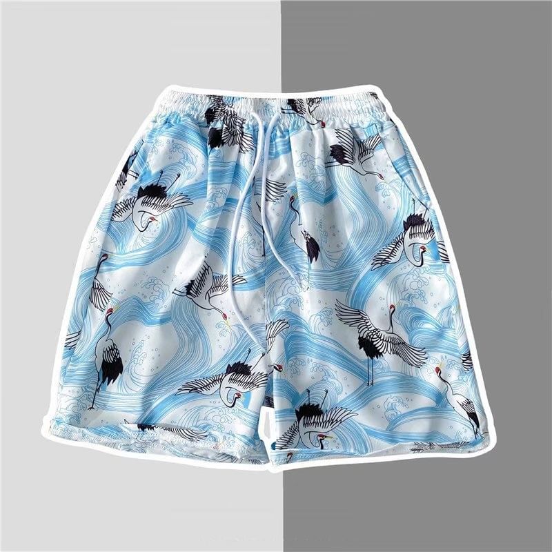 Acrius - Shorts met trekkoord in de taille en tropische print
