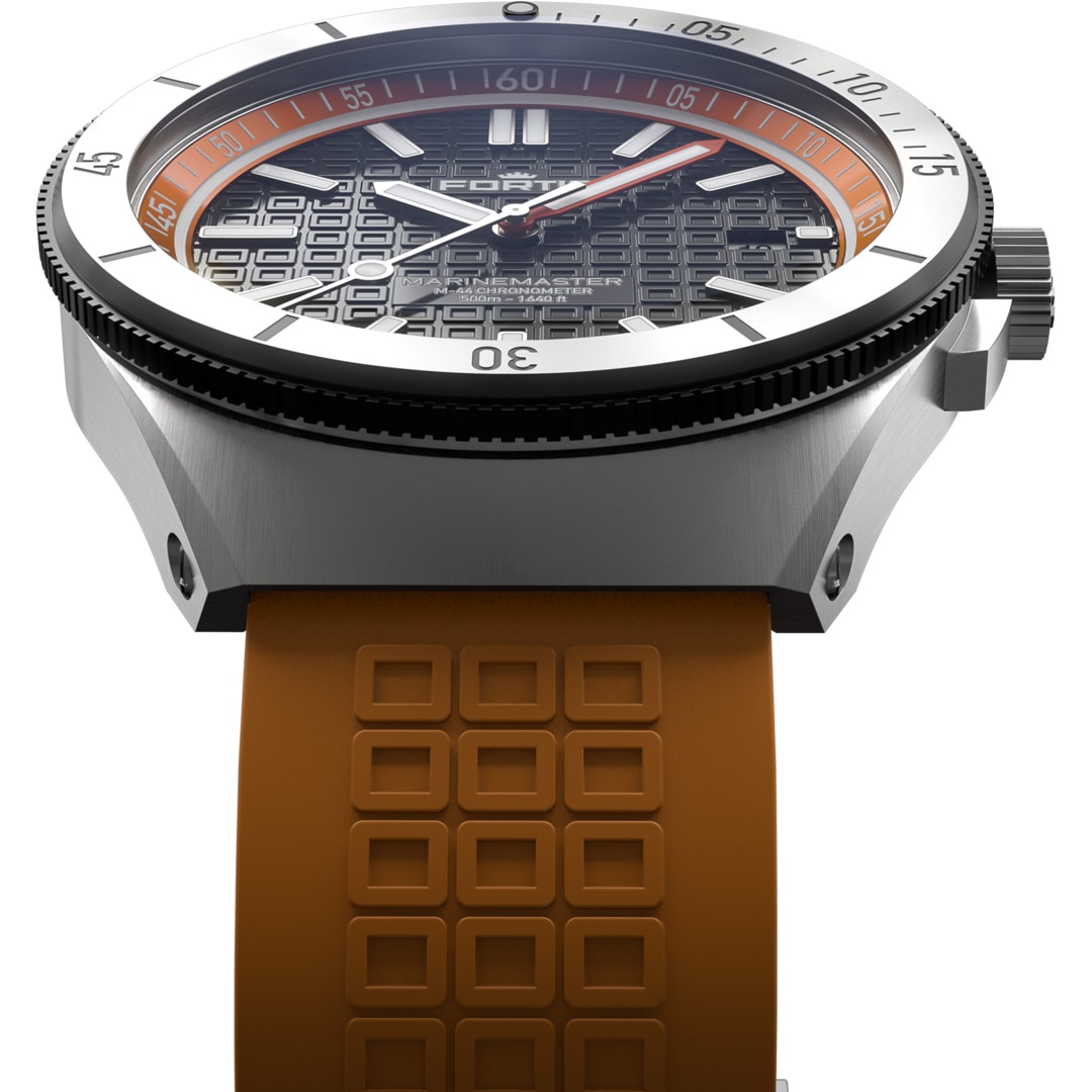 Fortis Marinemaster M-44 Chronometer Amber Orange Horizon Strap