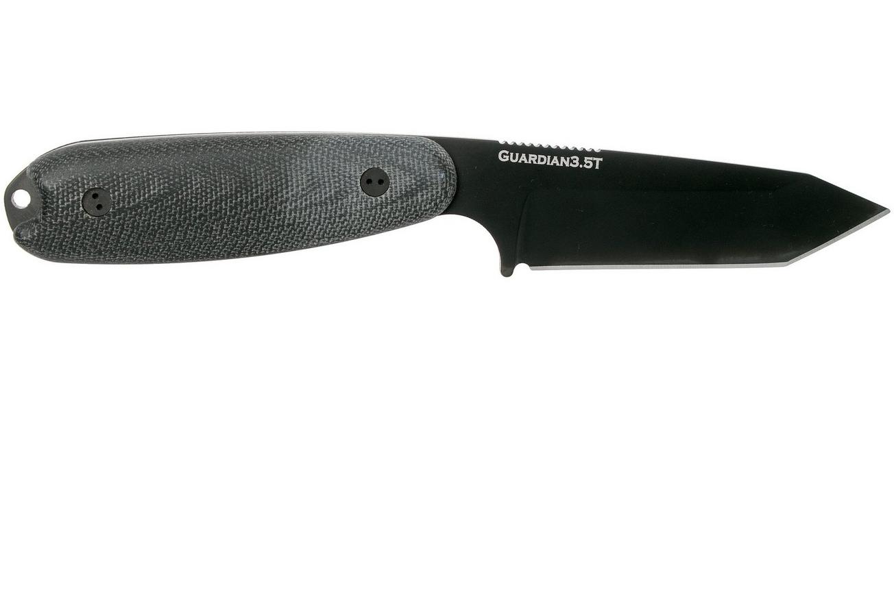 Bradford Guardian 3.5T Tanto, 3D Black Micarta Guardian 3.5T M390, Black DLC 3.5T-101B