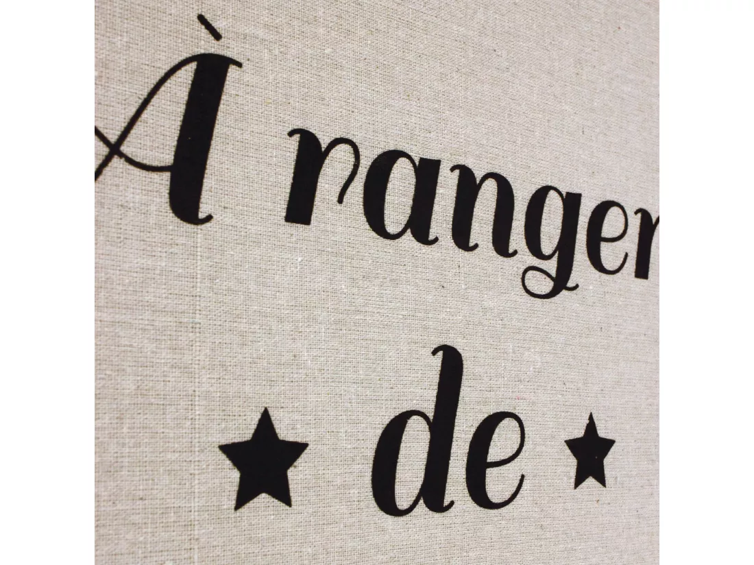 Panier à linge cartonnée avec couvercle 70L beige A ranger de A à Z