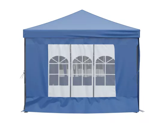 Tente de réception pliable avec parois Bleu 3x6 m