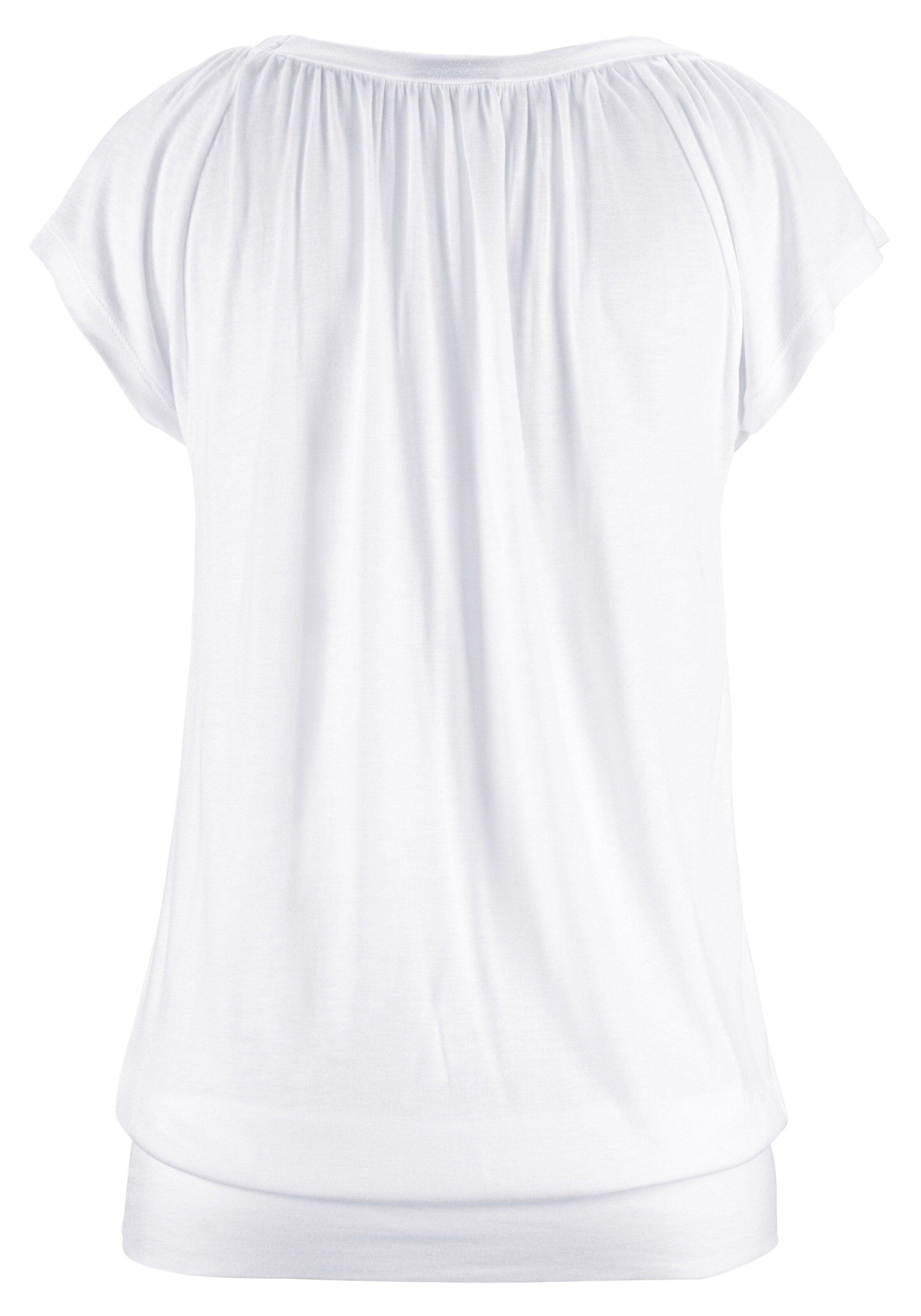 LASCANA V-Shirt in weiß
