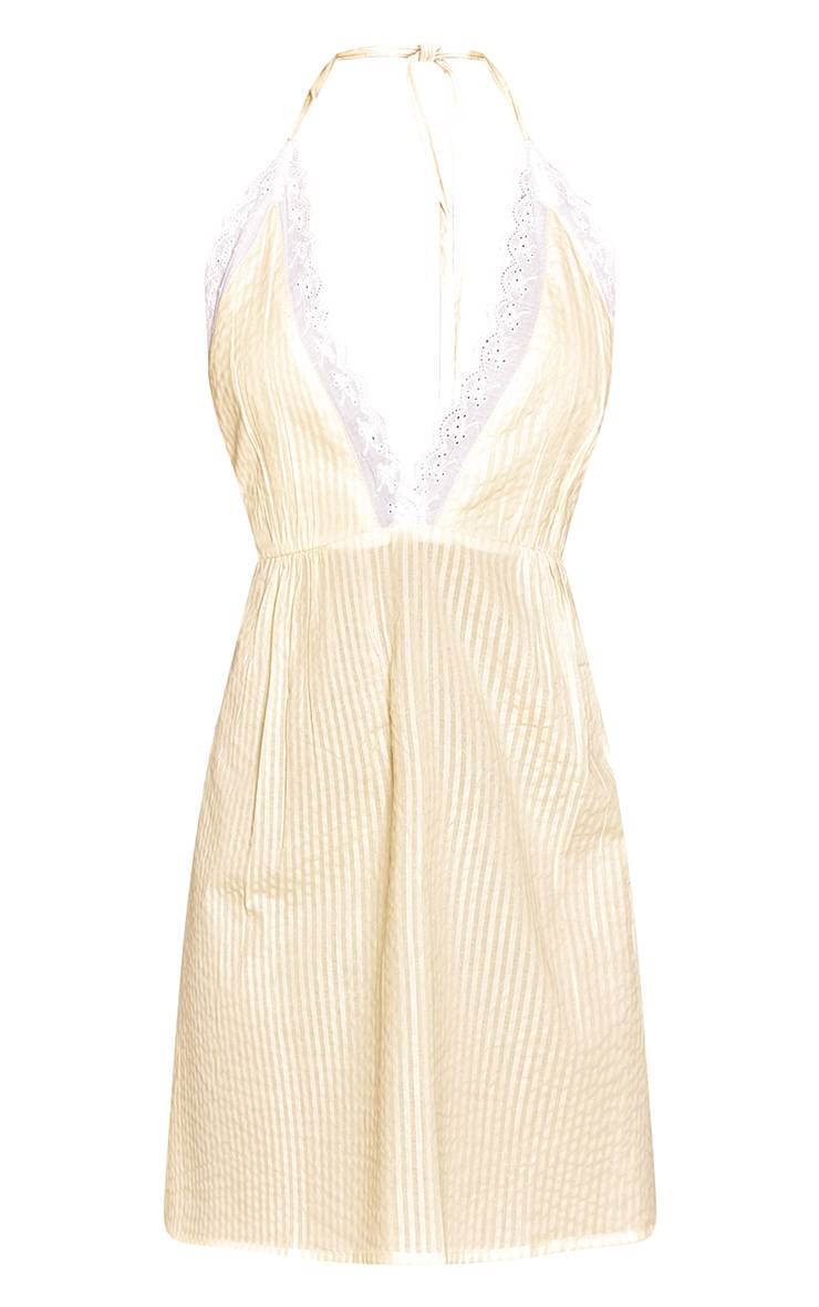 Citron Robe Droite À Détail De Broderie Anglaise