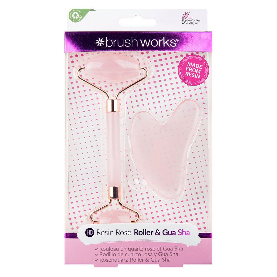 Brushworks Resin Rose Roller & Gua Sha