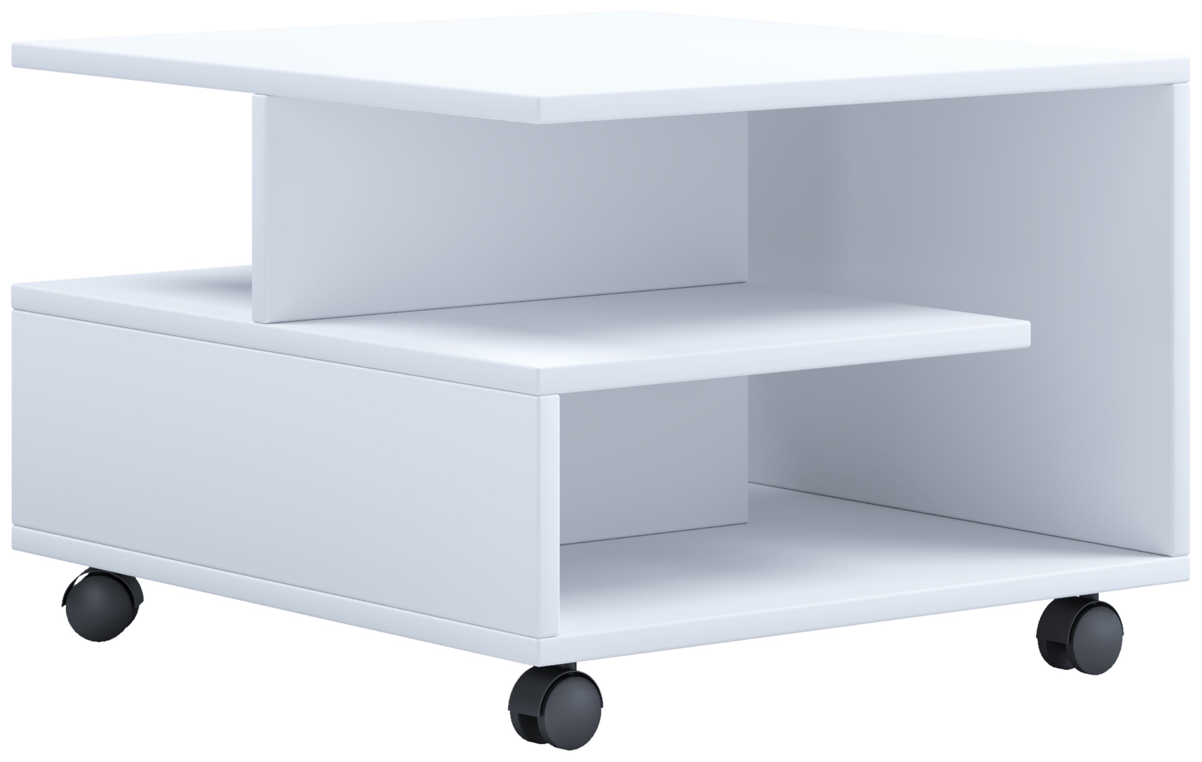 VCM Holz Couchtisch Sofatisch Wohnzimmertisch Rollen rollbar Kaffeetisch Stango S