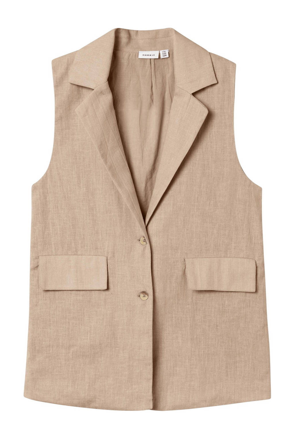 NAME IT gilet NKFFALINNEN zand