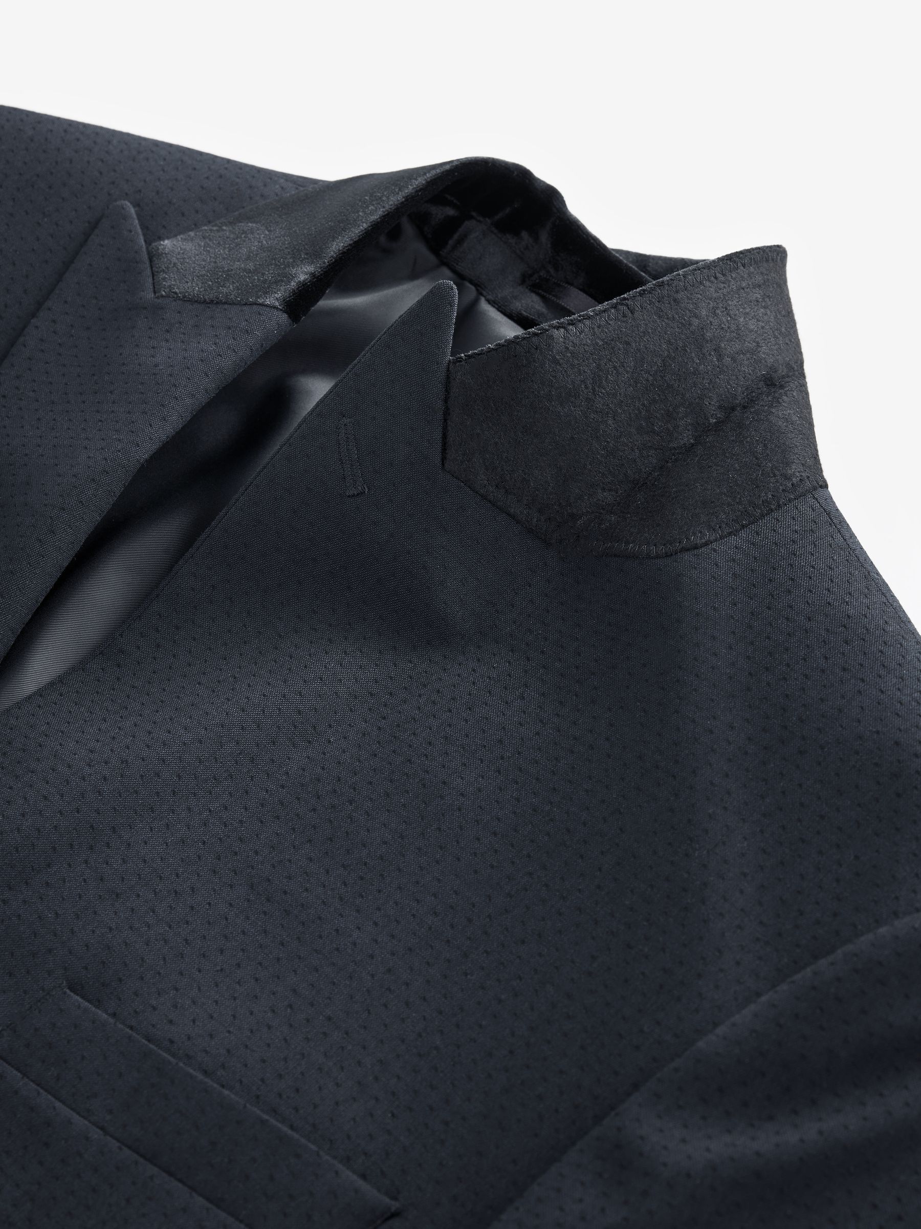 Marineblauw - Skinny-fit smoking met patroon: colbert