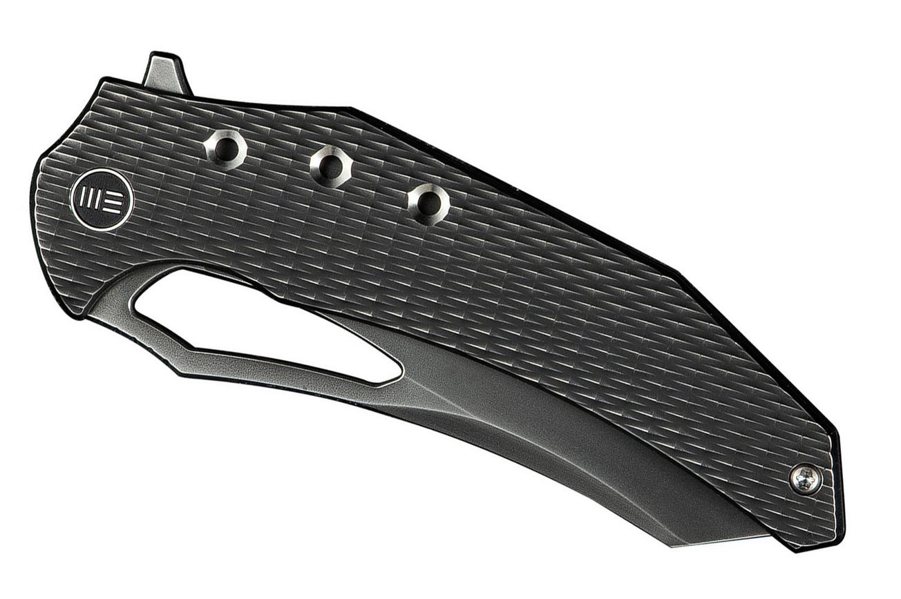 WE Knife Epaulette WE24024-4 Polished Gray Bohler M390 Diamond Patterned Polished Gray Titanium, zakmes, Gavko Knives design