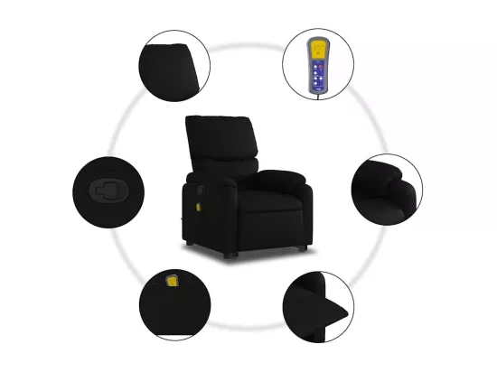 Fauteuil inclinable massant Noir Similicuir