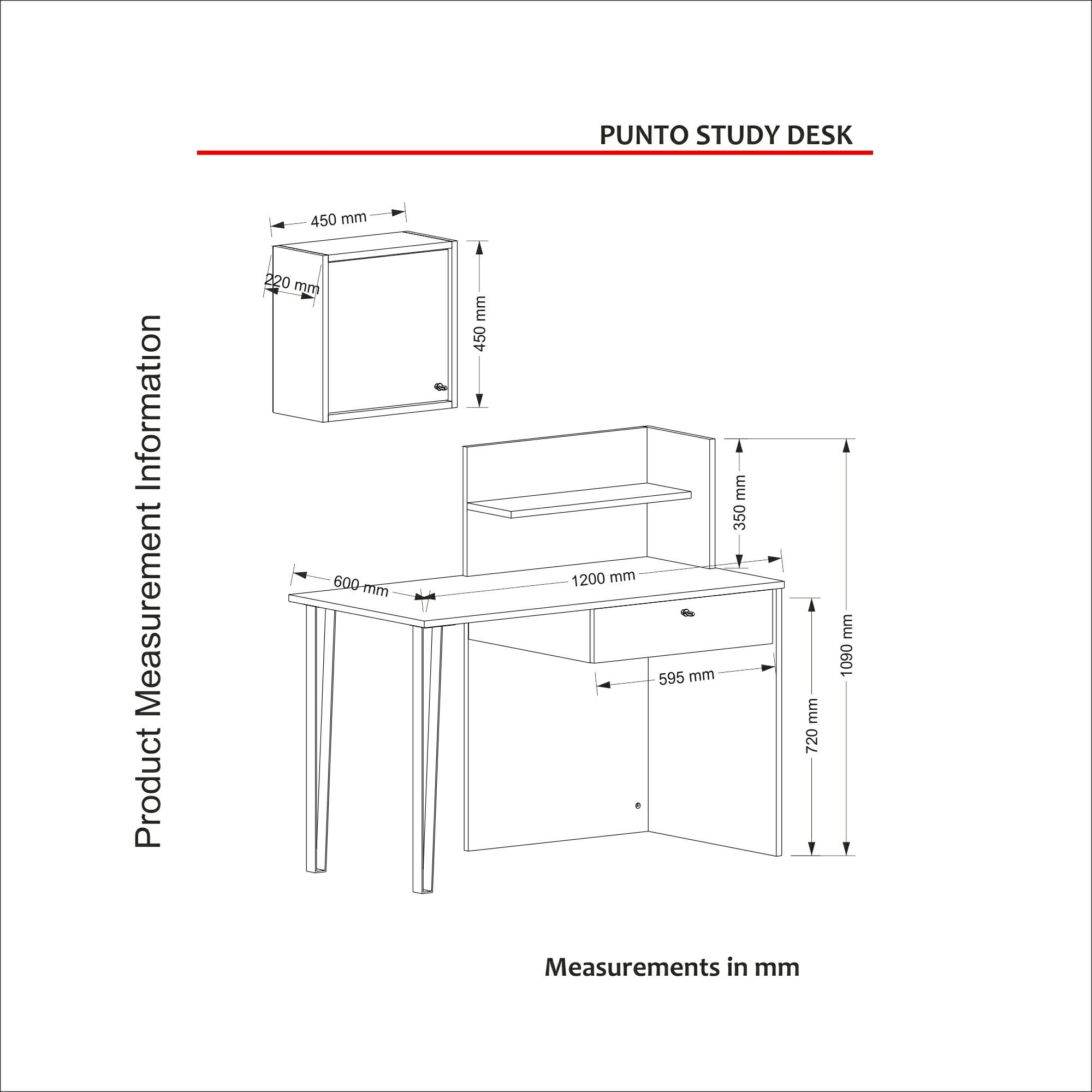 Schreibtisch Punto mit Metallfüße Weiß Walnuss