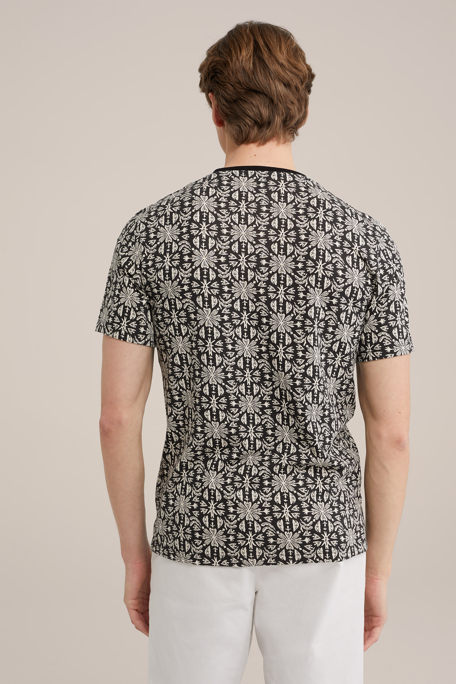 T-shirt met dessin WE Fashion Zwart