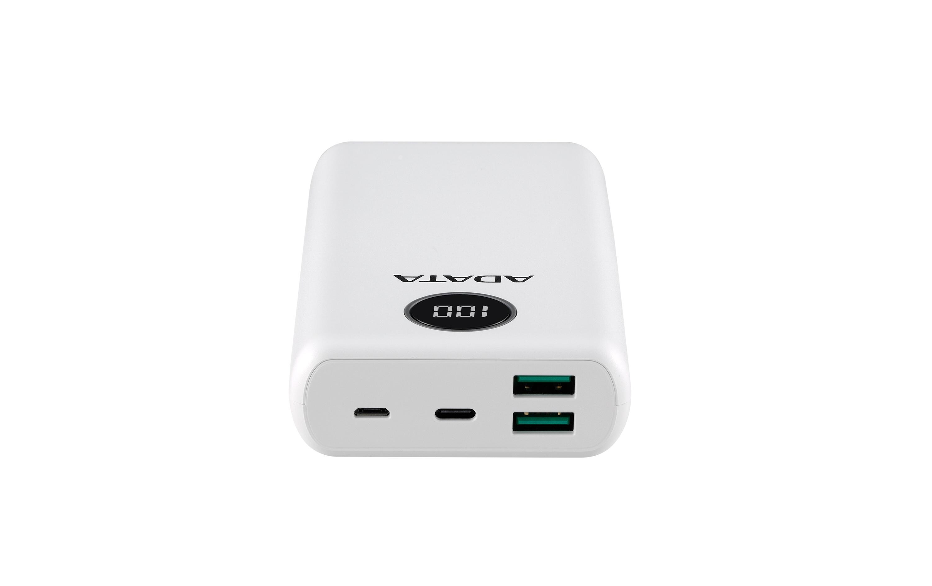 Powerbank P20000QCD (20000 mAh, USB-A, USB-C, Display)Powerbank mit hoher Kapazität, modernen Schnellladeanschlüssen und Digital-Display