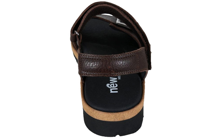 NEW FEET SANDAL I MØRKEBRUNT KALVESKIND