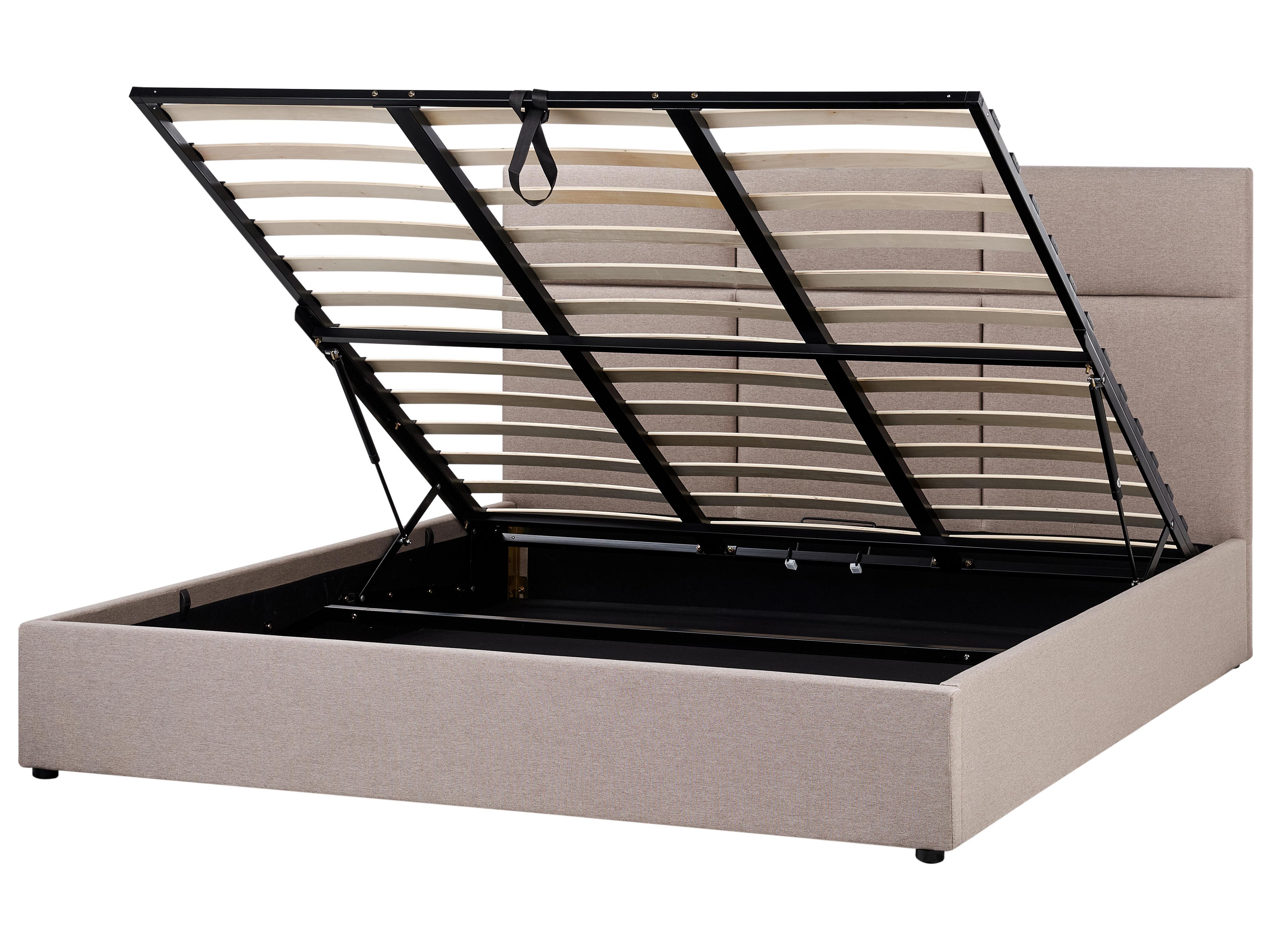 Bed met opbergruimte Stof LAGORD 180 x 200 cm Taupe