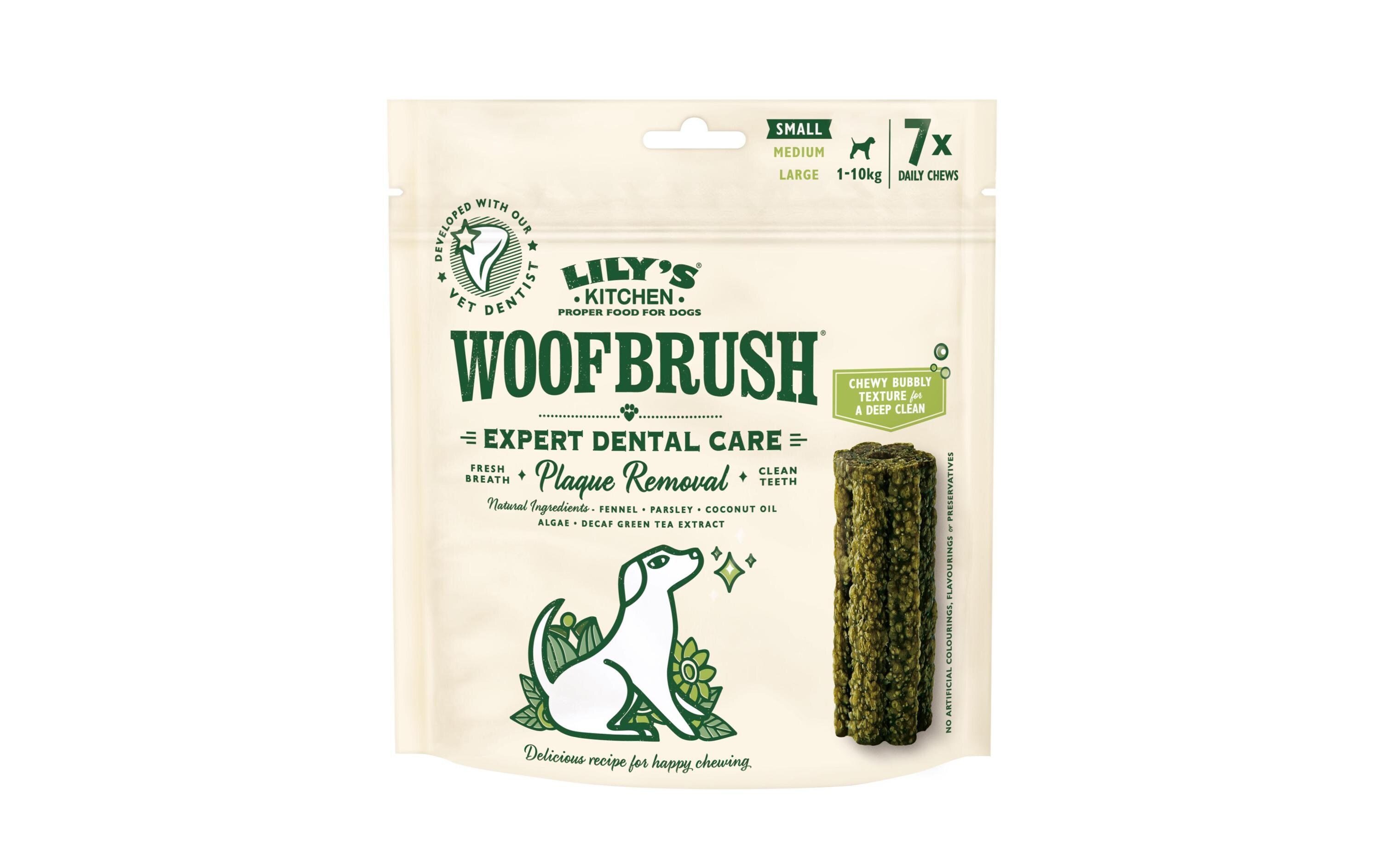 Kaustange Woofbrush Dental S 5 x 24 gVegetarische Kausticks für Hunde
