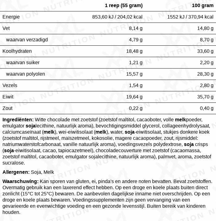 XXL Nutrition N’Joy Protein Bar Cookies & Cream (55 gr)