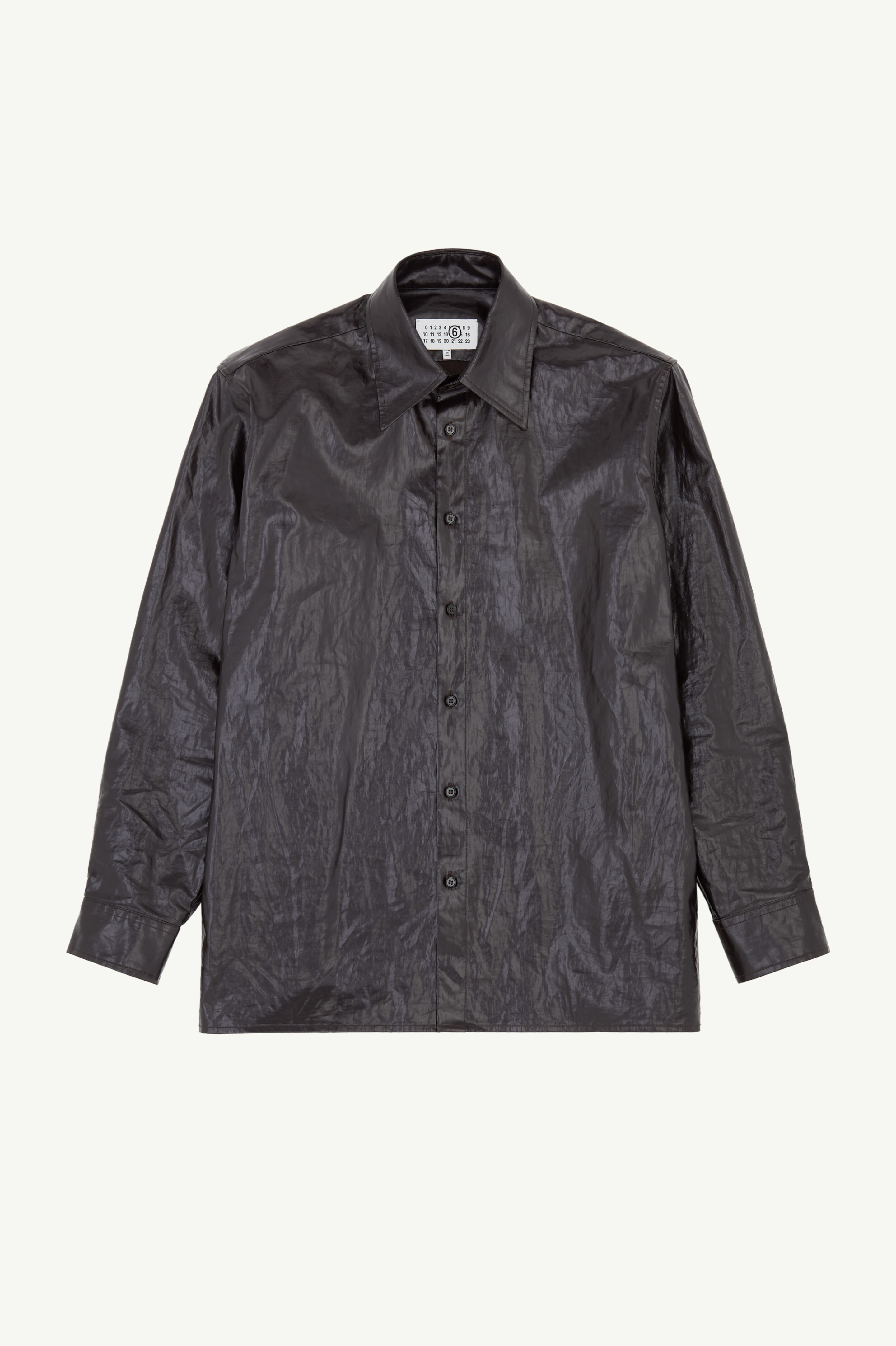 Chemise brillante en lin à manches longues pour homme | MM6 Brun