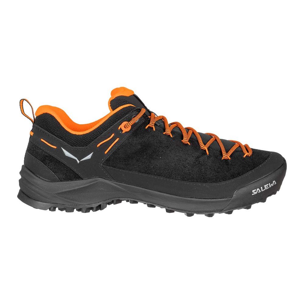 Salewa MS WILDFIRE LEATHER - Chaussures approche Homme black/fluo orange
