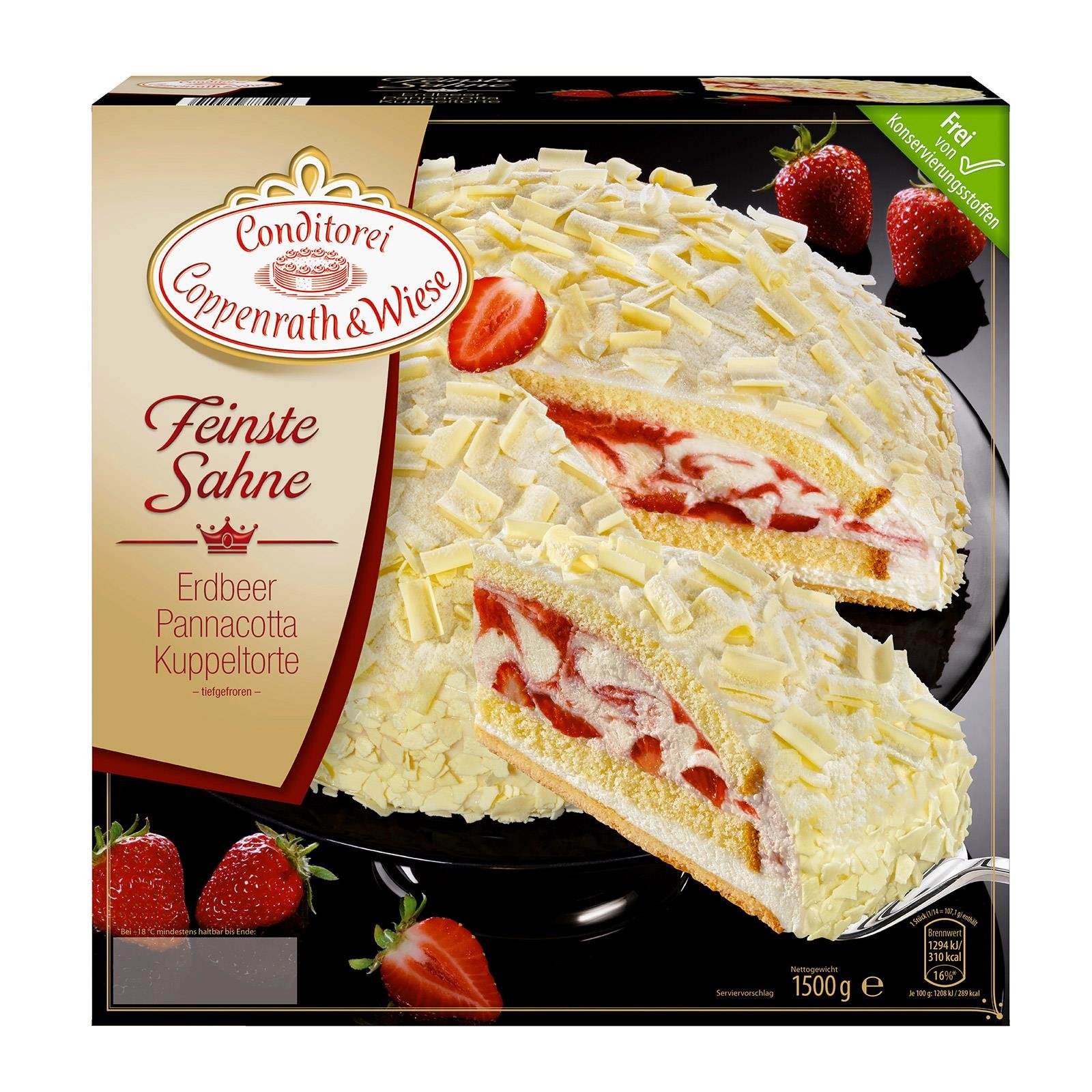 Coppenrath & Wiese Feinste Sahne Erdbeer-Pannacotta-Kuppeltorte