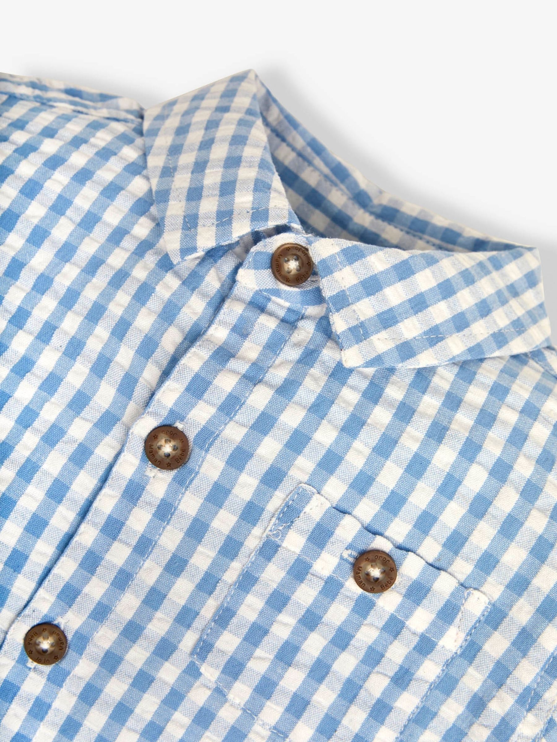 JoJo Maman Bébé - Overhemd met gingham-ruit en korte mouwen