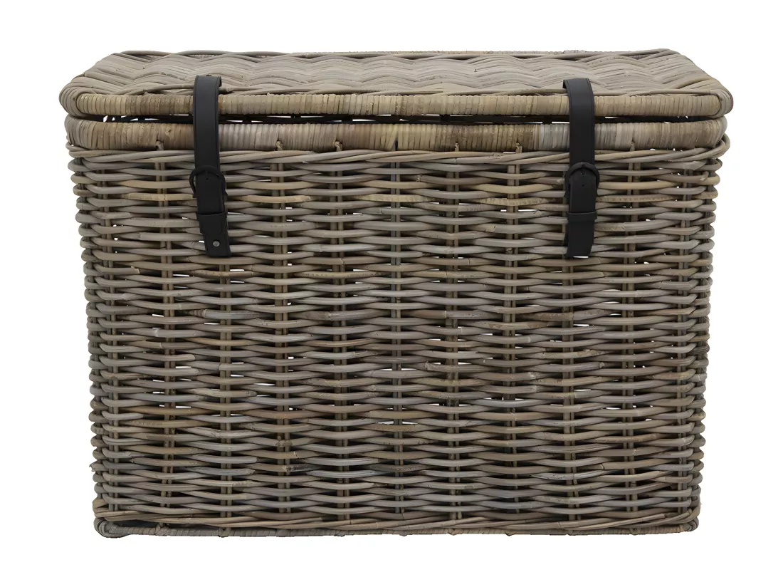 Lot de 2 malles en kubu NEFTA - L80 x P45 x H55 cm et L70 x P35 x H45 cm - Gris naturel
