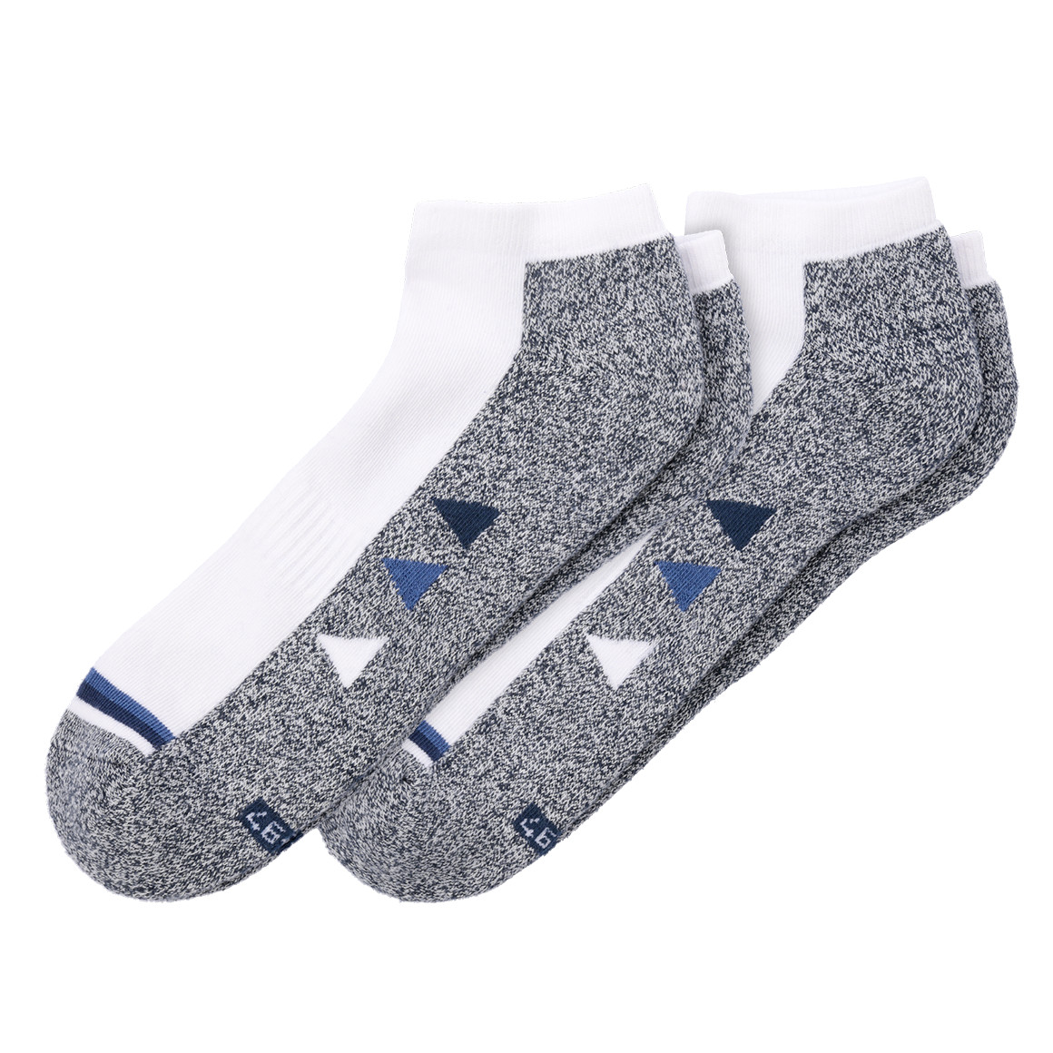 VanVaan 2 Paar Herren Trekking Sneaker-Socken weiss / dunkelblau